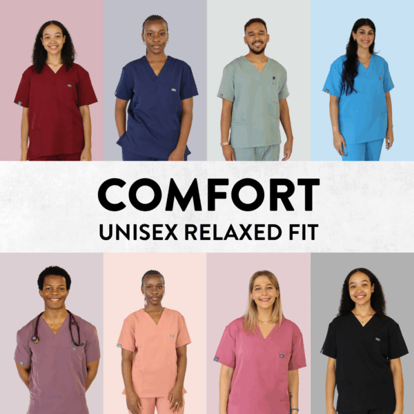 WiZscrubs Comfort Regular - Unisex Stretch Scrub Tops