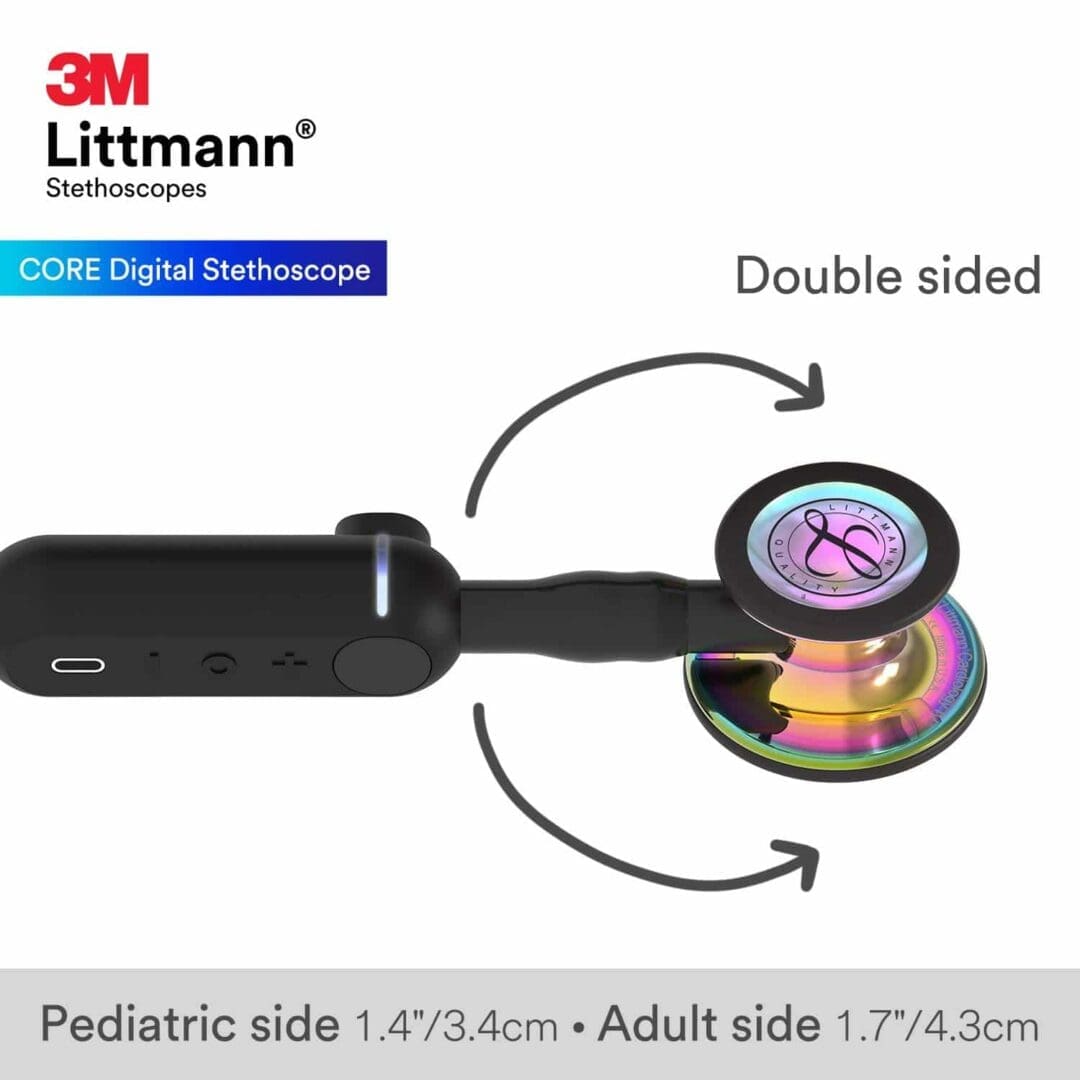Littmann® CORE Digital Stethoscope - High Polish Rainbow & Black Stethoscope