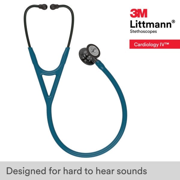 Littmann Cardiology IV - Caribbean Blue - High Polish Smoke Finish Stethoscope