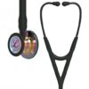 Littmann Cardiology IV Stethoscope with Black Tubing and Polished Rainbow Finish Chestpiece for Advanced Cardiac Diagnosis, 7-Year Warranty, and Dual-Sided Stainless Steel Design