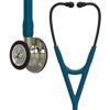 Littmann Cardiology IV Stethoscope in Caribbean Blue with Champagne Finish, featuring dual-sided chestpiece for adult and pediatric patients, designed for high acuity areas like ED and ICU