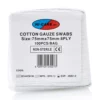 Cotton gauze swabs 75mm x 75mm 8 ply non-sterile 100 pieces per bag