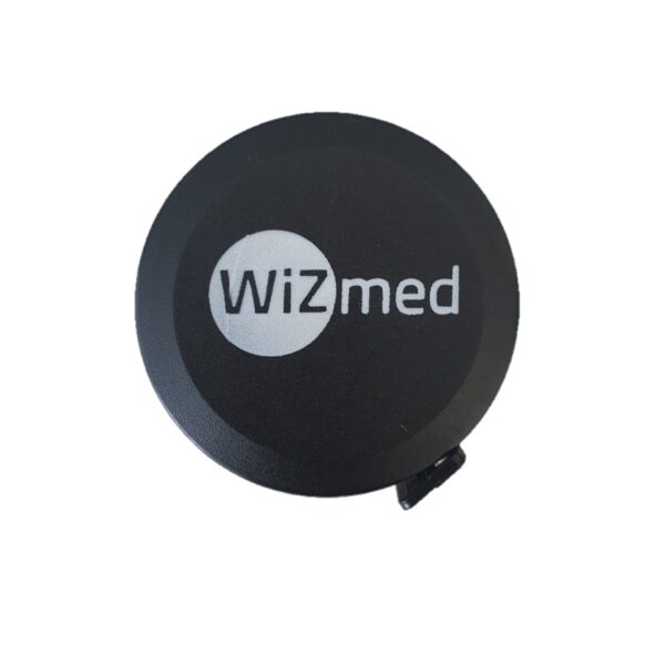 WiZmed retractable measuring tape in stylish black, 1/4 inch wide by 60 inches long, dual marked in centimeters and inches.