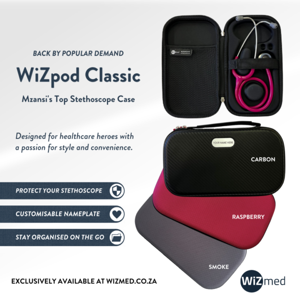 WiZpod Classic (Smoke) - Premium Stethoscope Case