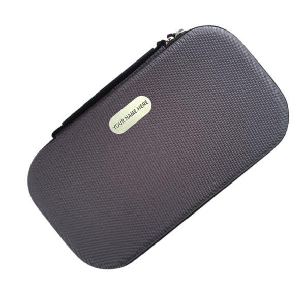 WiZpod Smoke - Sleek and durable stethoscope case with customizable nameplate.