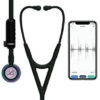 Littmann CORE Digital Stethoscope with High Polish Rainbow Finish and Black Tubing featuring Tunable Diaphragm and Noise Cancellation for Advanced Cardiac Assessment